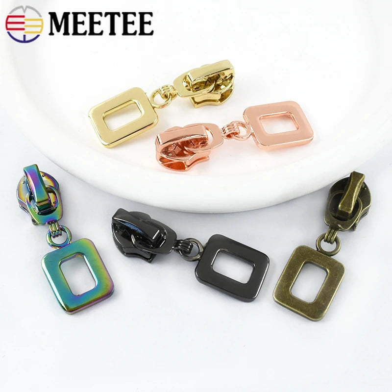 15/500Pcs Meetee Zipper Slider for 5/7# Nylon Zippers Bags Pocket Zip Pull Head Repair Kits Replacement DIY Garment Accessories