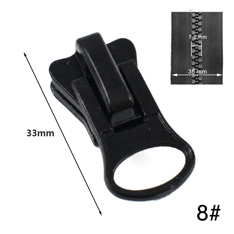 30/1000Pcs 3# 5# 8# Zipper Sliders for Resin Zip Reversible Double-sided Zippers Puller Head Garment Luggage Sew Zips Repair Kits