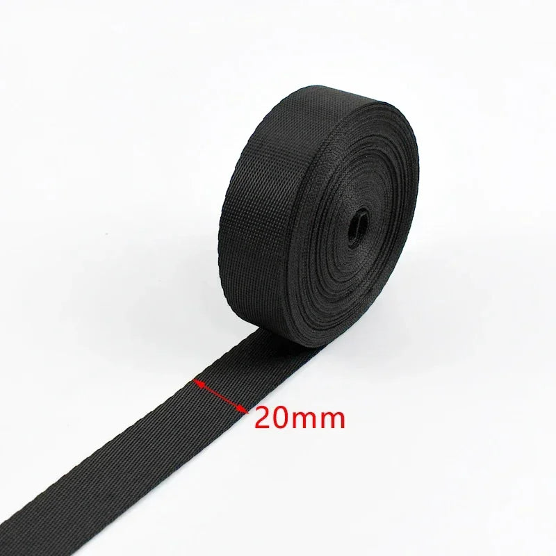 80/1000Meters 10-100mm Black Webbing Nylon Strap 0.8mm Thick Backpack Ribbon Decoration Sewing Bias Tape Belt Fixed Band Accessories