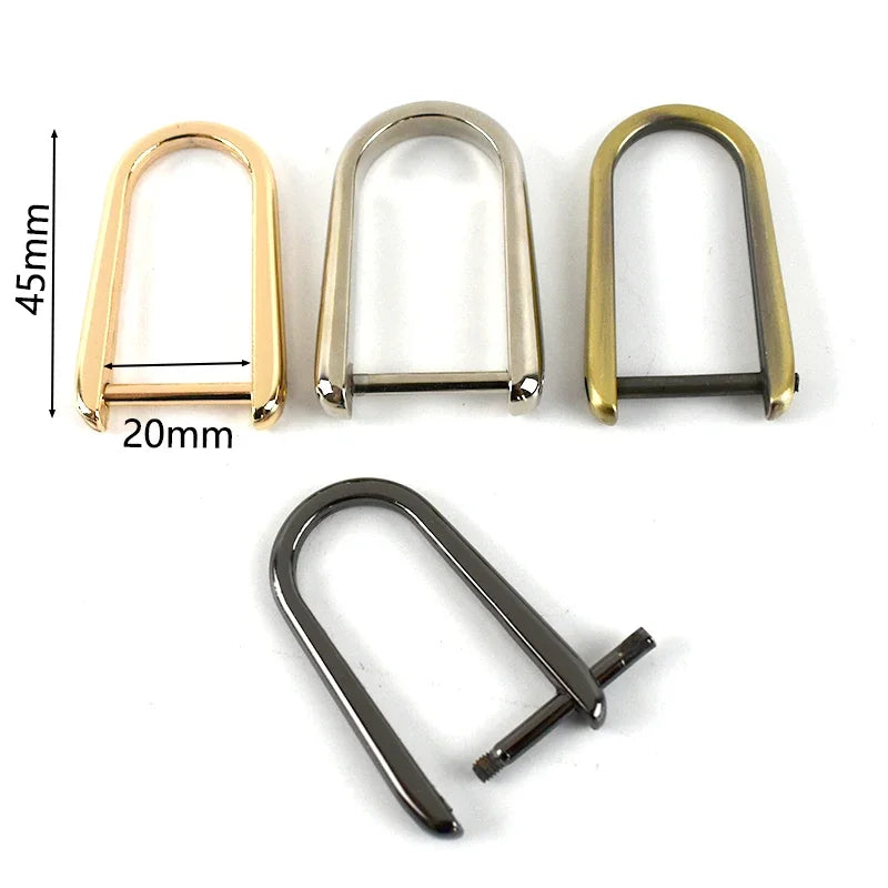 8/300pcs Meetee Detachable Screw D Buckle U Ring Metal Bag Chain Adjuster Hanger Hook Clasp Handle Connector DIY Handbag Accessories