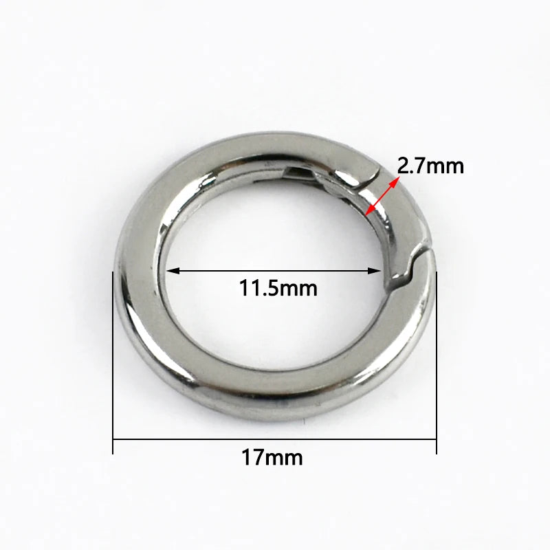 5/200Pcs 304 Stainless Steel Spring Buckle Openable O Ring Carabiner Bag Strap Snap Hook Pet Collar Clip Keychain DIY Accessories