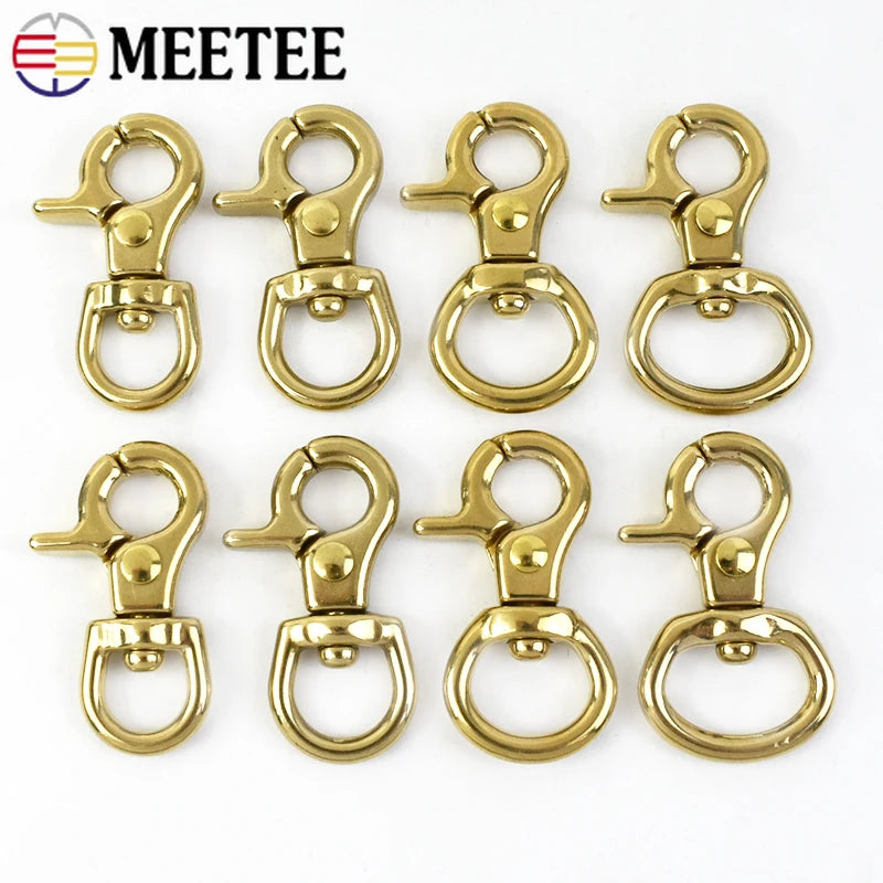 5/160Pcs Solid Brass Snap Hook Buckle Swivel Lobster Clasp Trigger Clips Carabiner Buckles for Pet Leashes Strap Leather Craft
