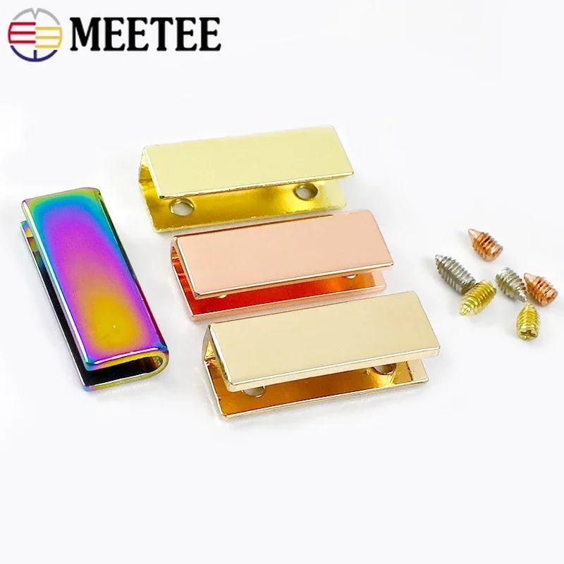 15-500Pcs Metal Bag Buckle Side Clips Protector Corner Screws Clip Clasp for Webbing Belts Tail End Plug LeatherCraft Accessories