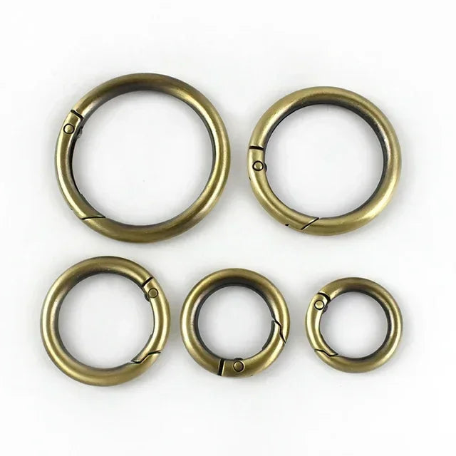 20/640Pcs 16-50mm Metal O Ring Buckles Circle Openable Keychain Rings Bag Strap Belt Snap Clasp Clip Hook Dog Collar Accessories