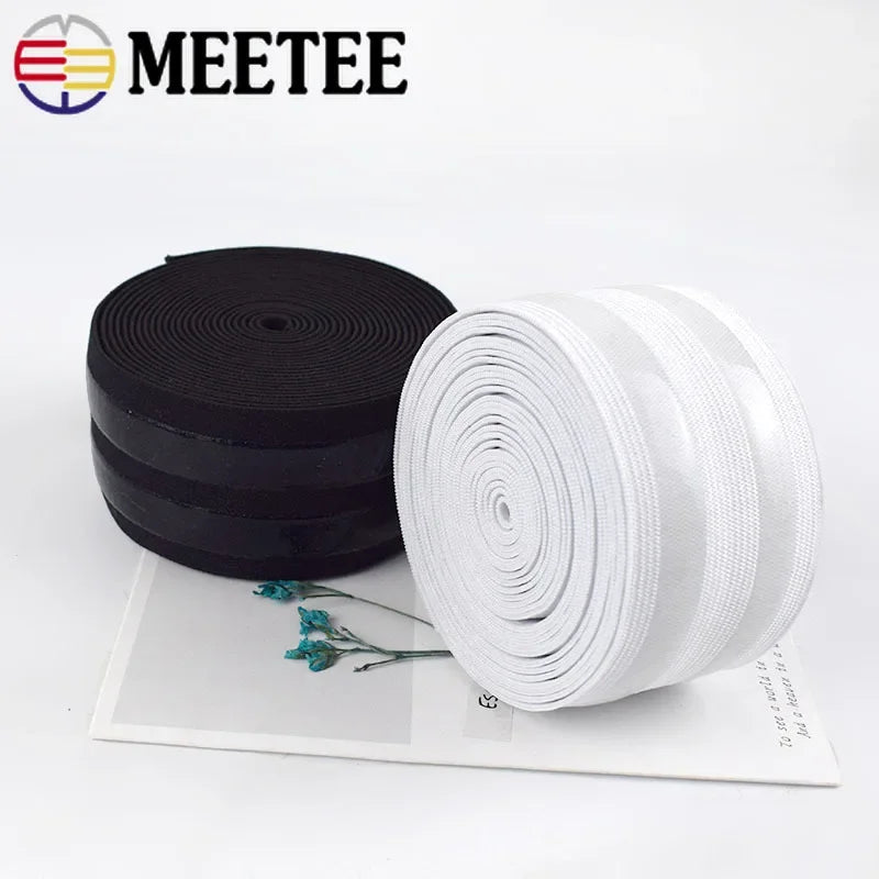2/100Meters Elastic Band for Underwear 50mm Silicone Non-slip Webbing Rubber Belt Garment Ribbon DIY Sewing Accessories
