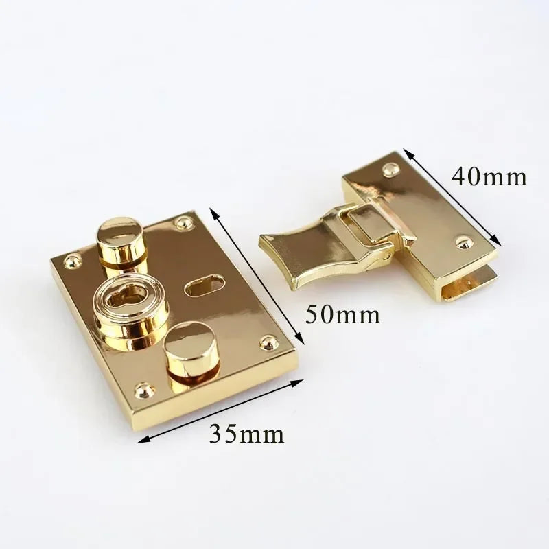 2/60Pcs Meetee Metal Clasp Turn Lock Twist Locks Round Rectangle Bag Decor Buckles DIY Handbag Purse Hardware Replace Accessories