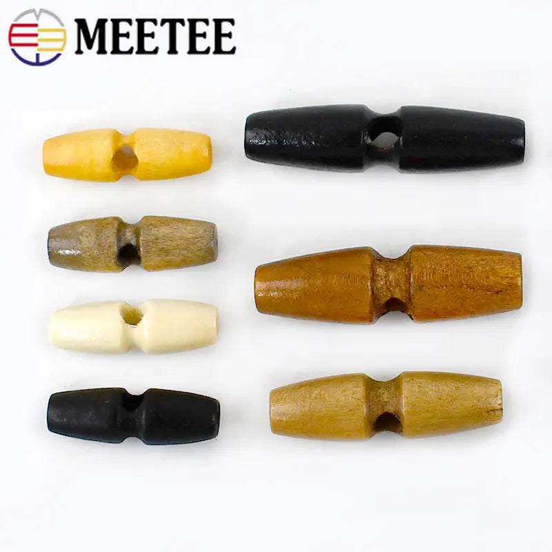 30/1000pcs Natural Wood Single Hole Buckle Overcoat Wooden Buttons for Tent Rope Buckles DIY Garment Sewing Accessories