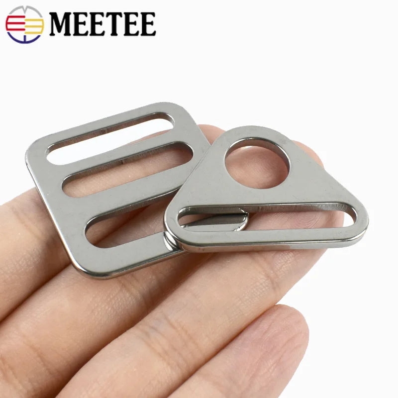 20/600Pcs 16-38mm Stainless Steel Bag Adjuster Buckle Webbing Strap Tri-Glide Slider Clasp Luggage Side Clip Hanger Hook Supplies