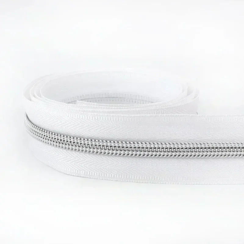 8/300Meters 5# Nylon Zippers Colorful Tooth Coil Zipper for Garment Bags Zip Tape Repair Kit DIY Clothes Tailor Sewing Accessory