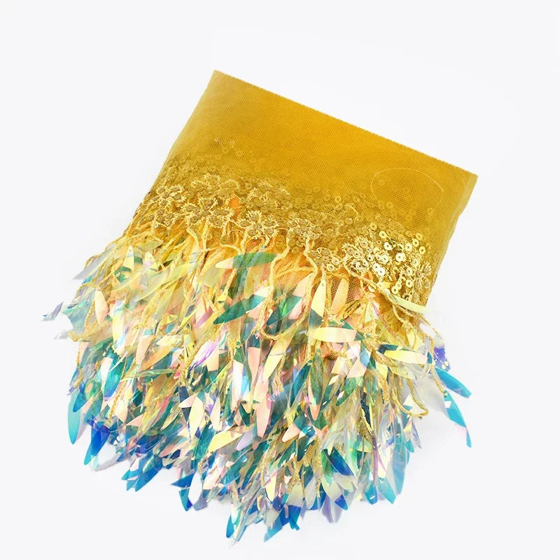 3/100Yards Sequin Tassel Mesh Tassels Fringe Decor Lace Trim Fabric for Wedding Clothes Curtain Fringes Trimmings DIY Accessories