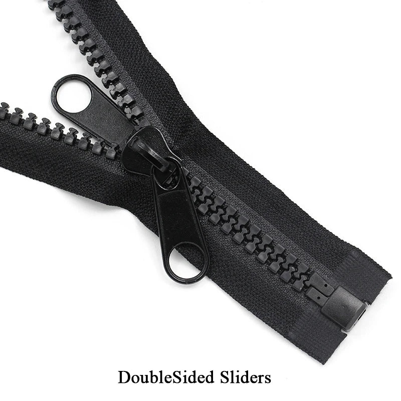 Meetee 2/80Pcs 60-400cm 10# Resin Zippers Open-end Single Double Sided Slider Zipper for Sleeping Bags Tent Long Zip Sewing Accessories