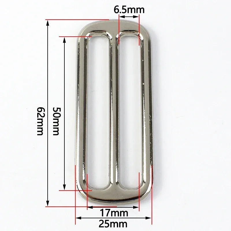 Meetee 15/500Pcs 25-50mm Metal Buckles for Bag Tri Glide Ring Hook Webbing Strap Adjuster Belt Buckle DIY Hardware Accessories