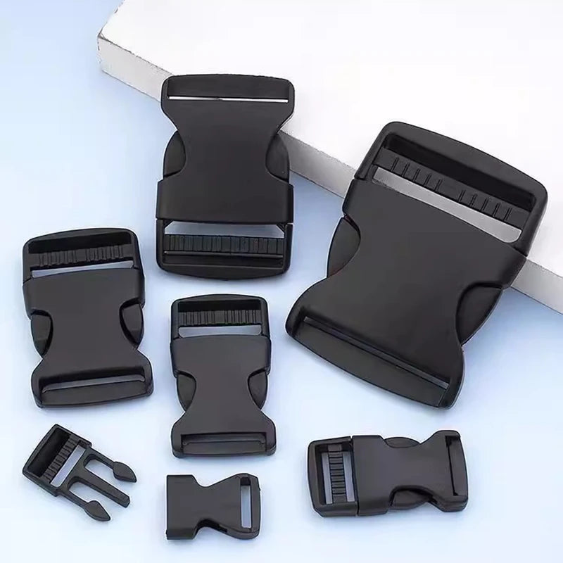 50Pcs Belt Plastic Release Buckles 10-50mm Handbag Strap Side Carabiner Clip Safety Helmet Black Adjuster Snap Hook Accessory
