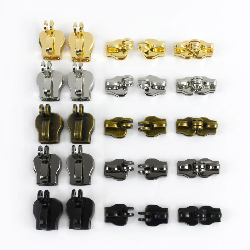 15/500Pairs 5# 8# 10# Zipper Slider for Nylon Zippers Luggage Repair Zip Double Hole Padlock Zips Puller Closure Ziper Cursor