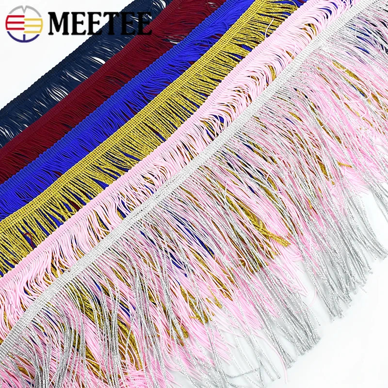 3/100Meters 20cm Polyester Tassel Fringe Curtains Lace Trim Latin Dress Decor Ribbon Clothes Fringes Fabric DIY Sewing Accessories