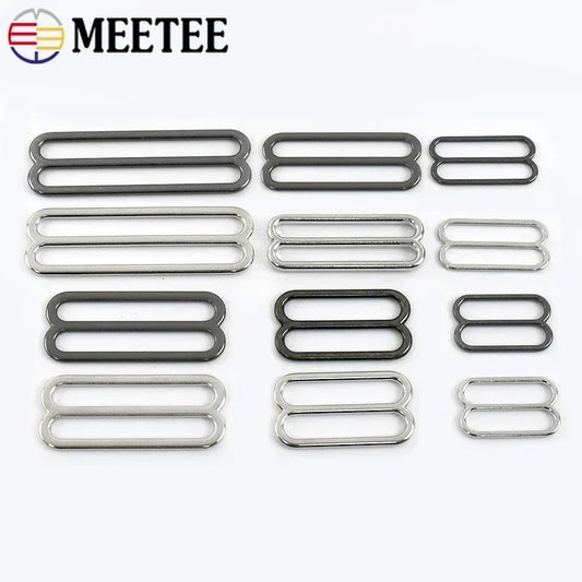 50Pcs 10-50mm Metal Buckles 8-shaped Tri-Glide Adjuster Slider Bikini Bra Rings Strap Belt Hook Clasp Webbing Bag Accessories