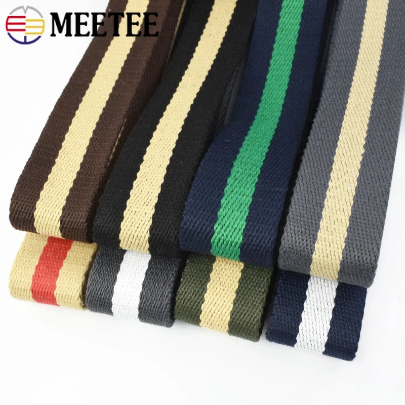 2/50Meters 38mm 2.5mm Thick Polyester Cotton Webbing DIY Sewing Jacquard Webbings Ribbons Clothes Bag Straps Hats Tapes