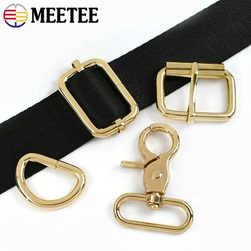 15/400Pcs 13-38mm Metal Buckles Swivel Lobster Clasp D Rings Tri Glide Slider Pin Buckle for Bags Strap DIY Hardware Accessories