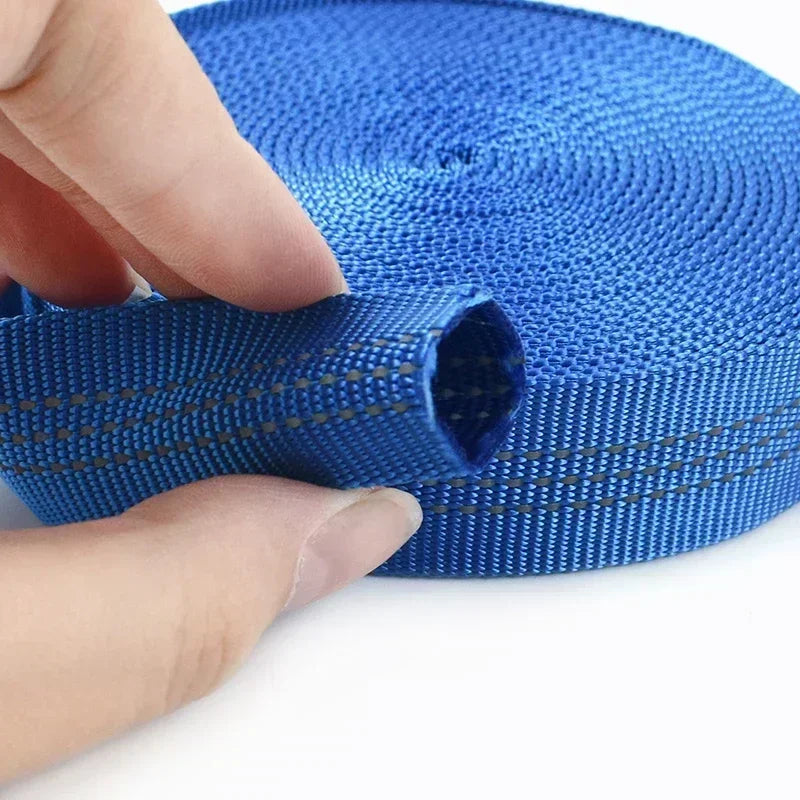 5/200Meters 25mm Nylon Tubular Webbing Tape for Sewing Bag Strap Double-layer Ribbon Backpack Belt Reflective Band DIY Accessories
