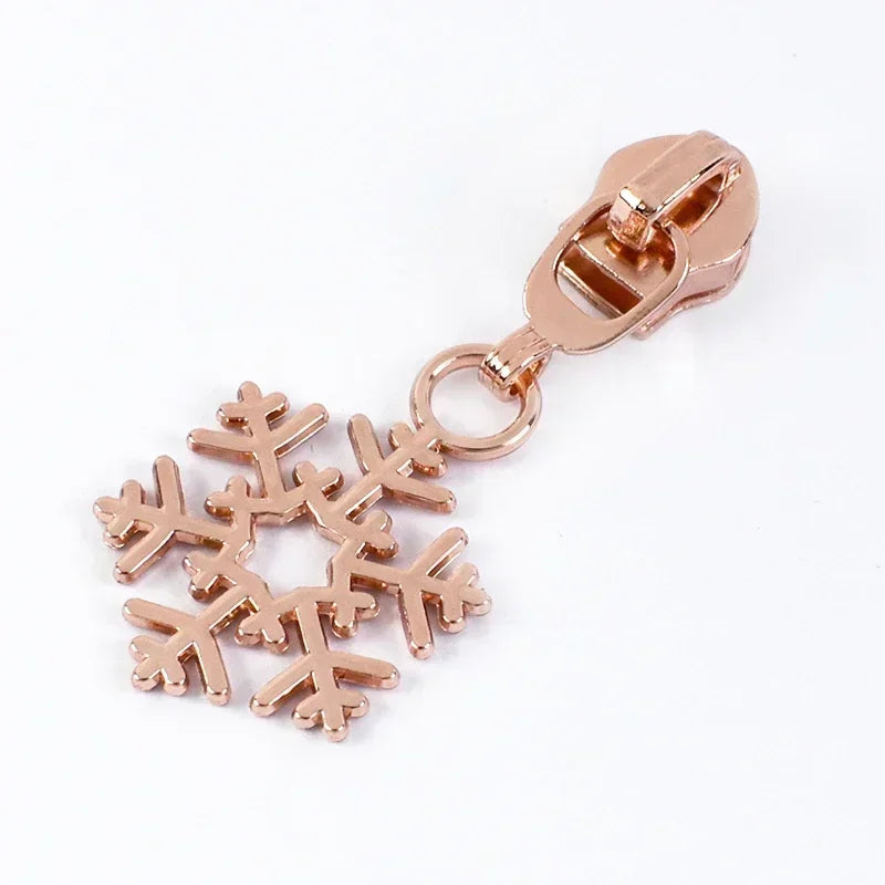 15-500Pcs 5# Rose Gold Zippers Sliders for Nylon Zip Tape Clothes Bag Sewing Zipper Replacement Puller Zips Repair Kit Accessories