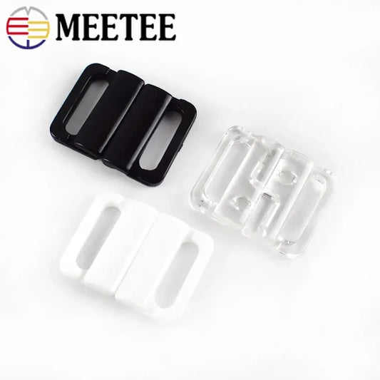 50Sets 10/15/20/25mm Plastic Bra Buckles Resin Front Closure Bikini Strap Clasp Swimwear Clip DIY Underwear Sewing Accessory