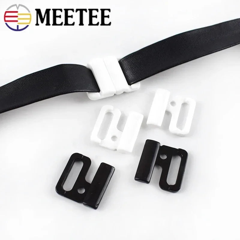 50Sets 10/15/20/25mm Plastic Bra Buckles Resin Front Closure Bikini Strap Clasp Swimwear Clip DIY Underwear Sewing Accessory