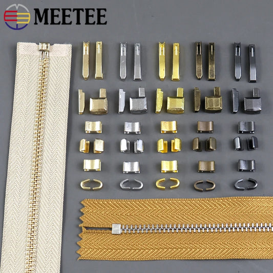 30/500Sets Metal Zipper Stopper Jacket Bag Zip Non-slip Tail Stop 3#5#8#10#  U Code End Lock Insert Pin Retainer Zips Repair Kits