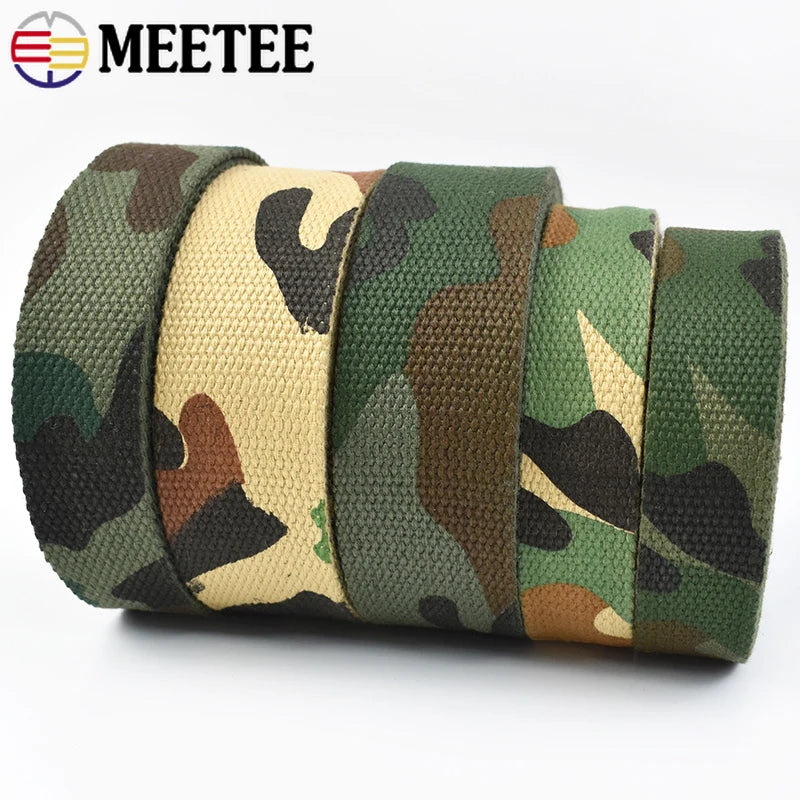 3/100Meters 25-38mm Camouflage Polyester Webbing Tape Clothing Ribbon Bag Bias Binding Band Dog Collar Decor Strap DIY Accessories
