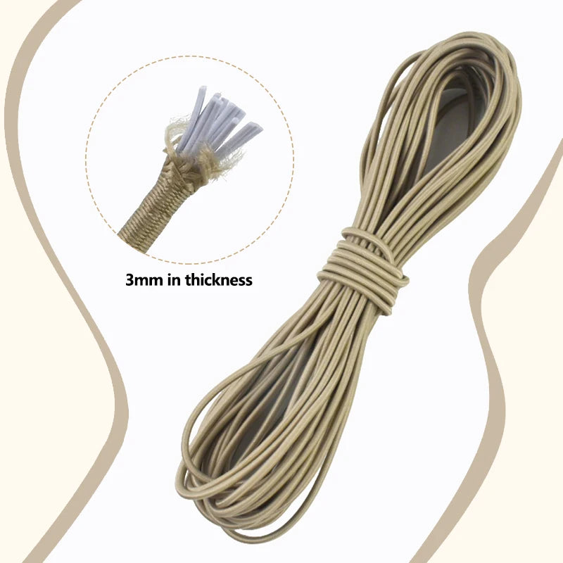 20/600M 3mm Round Elastic Cord Rubber Band Handmade Beaded Elastics Bungee Shock Rope Shoelace Sewing Loom Bands Supplies
