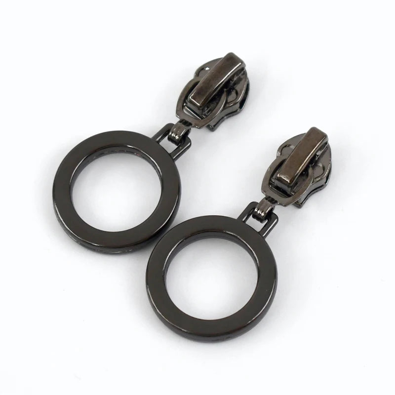 15/500Pcs 5# Zipper Sliders for Metal Nylon Resin Zips Tape Bag Clothes Decor Zip Head Puller Repair Kit DIY Sewing Accessories