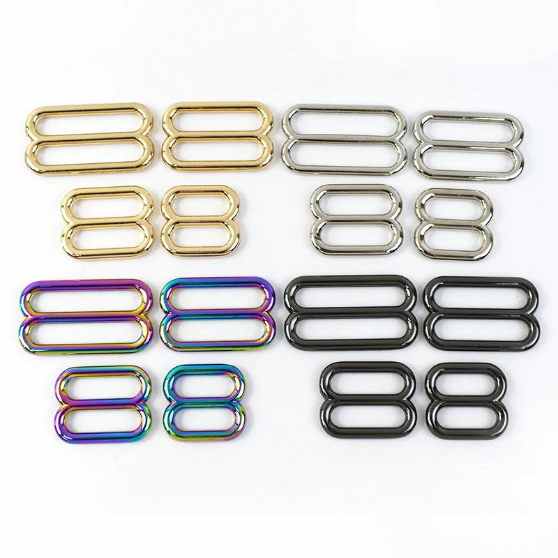 10/400Pcs 20-38mm Metal Buckles 5/10/20Pcs Tri-Glide Slider Hook Bra Shoulder Strap Adjuster Buckle Handbag Straps Repair Ring Clip Clasp