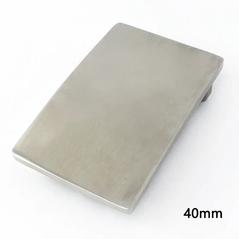 Meetee 1/30pcs 35mm/40mm Stainless Steel Belt Buckles Metal Smooth Plate Buckle for Men's Waistband Head Pin Automatic Clasp Crafts