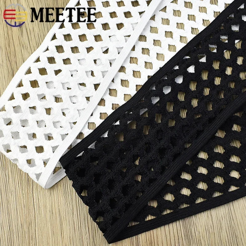 5/200M 75mm Mesh Elastic Band Soft Waistband Nylon Stretch Rubber Bands for Pants Skirt Belt DIY Clothes Sewing Accessories