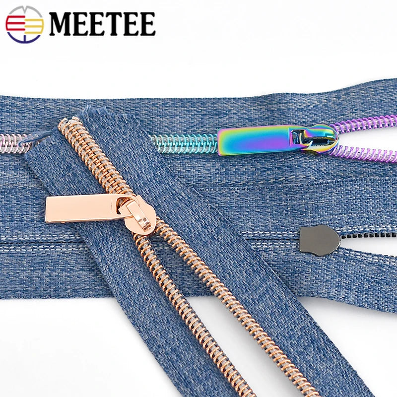 5/20M 5# Nylon Zippers for Sewing Bags By The Meter Plastic Zipper Tapes with Slider Decoration Zips Reapirt Kit DIY Accessories