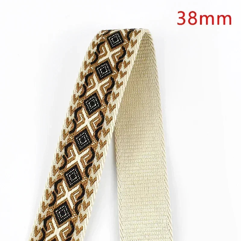 3/100Meters Meetee 38/50mm Jacquard Webbing Tape Bag Ribbon Strap Garment Sewing Decoration Ribbons Tapes Home Textile Accessory