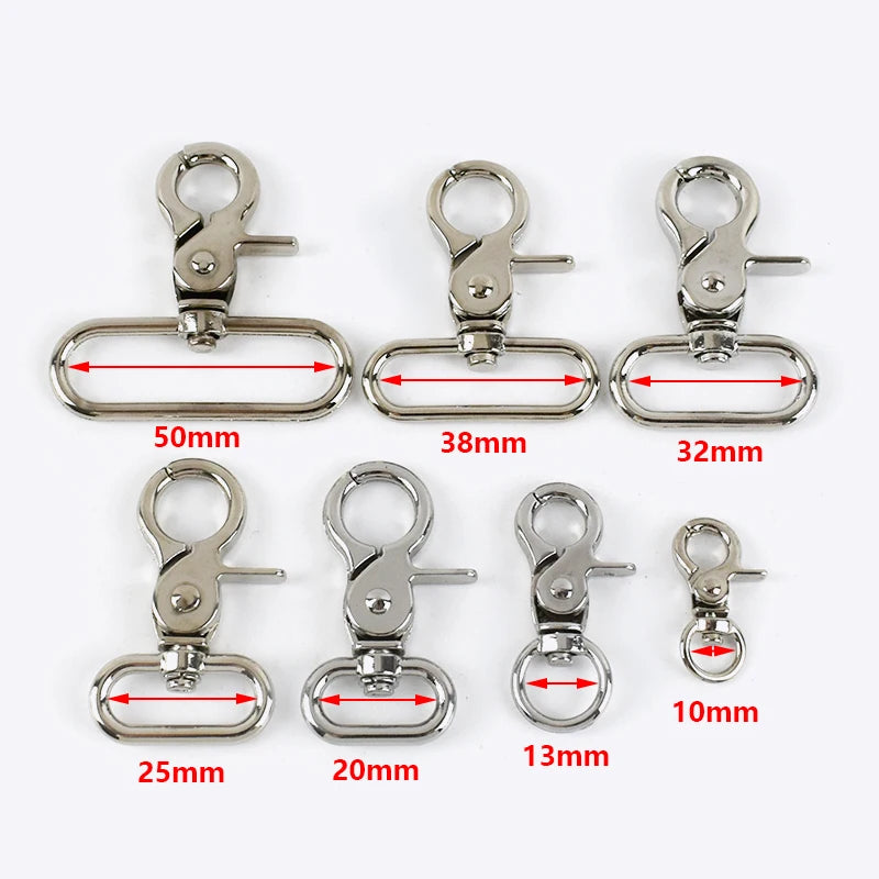 20/700Pcs 10-50mm Metal Snap Hook Carabiner Lobster Clasp Trigger Clip O Ring Metal Buckles for Bag Strap Hooks Buckle Accessories