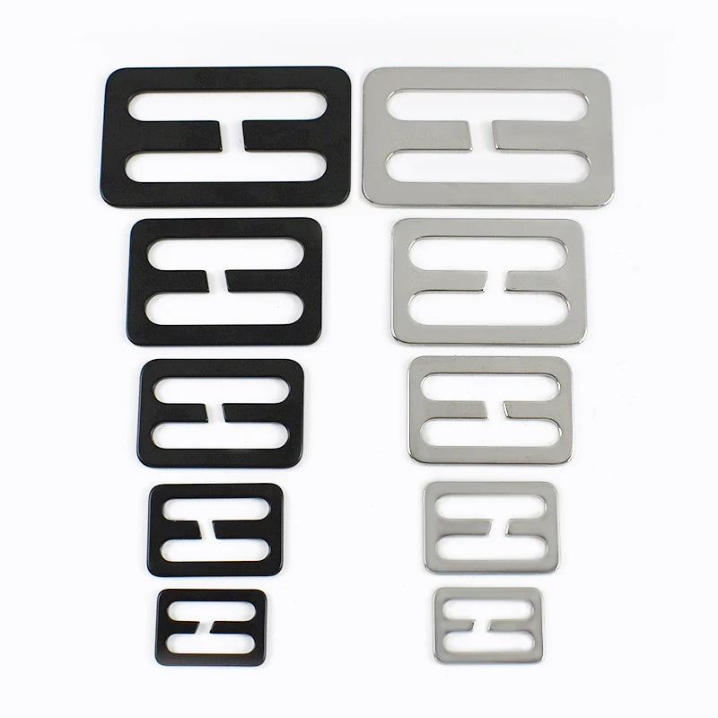 25/800Pcs 20-50mm Stainless Steel Bag Strap Buckles Tri-Glide O Ring Adjustment Buckle Full Slider Square Rings Belt Clip Clasp