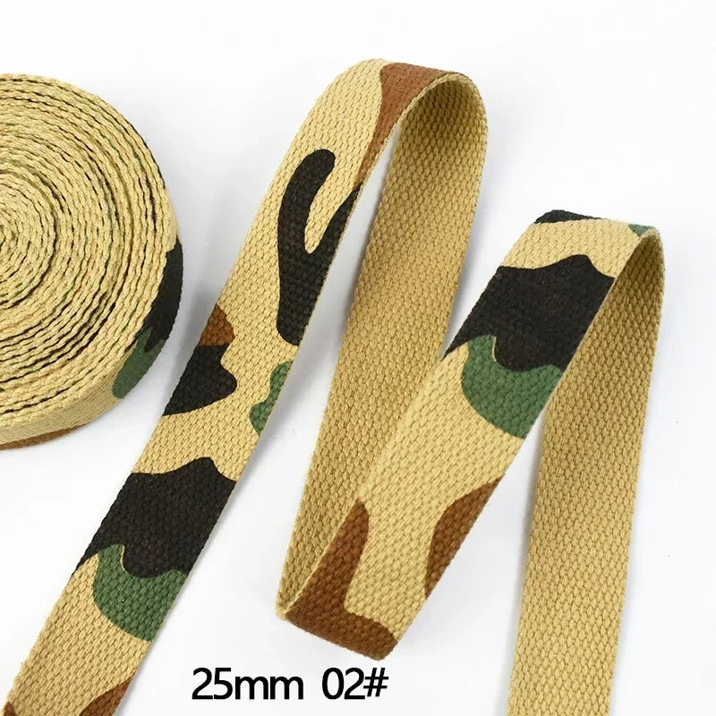 3/100Meters 25-38mm Camouflage Polyester Webbing Tape Clothing Ribbon Bag Bias Binding Band Dog Collar Decor Strap DIY Accessories