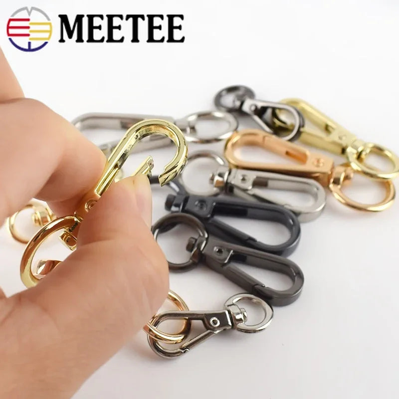 Meetee 20/600Pcs ID8-13mm Metal Bag Buckles Lobster Swivel Trigger Clips Snap Hook Handbag Hanger KeyChain DIY Sewing Accessories