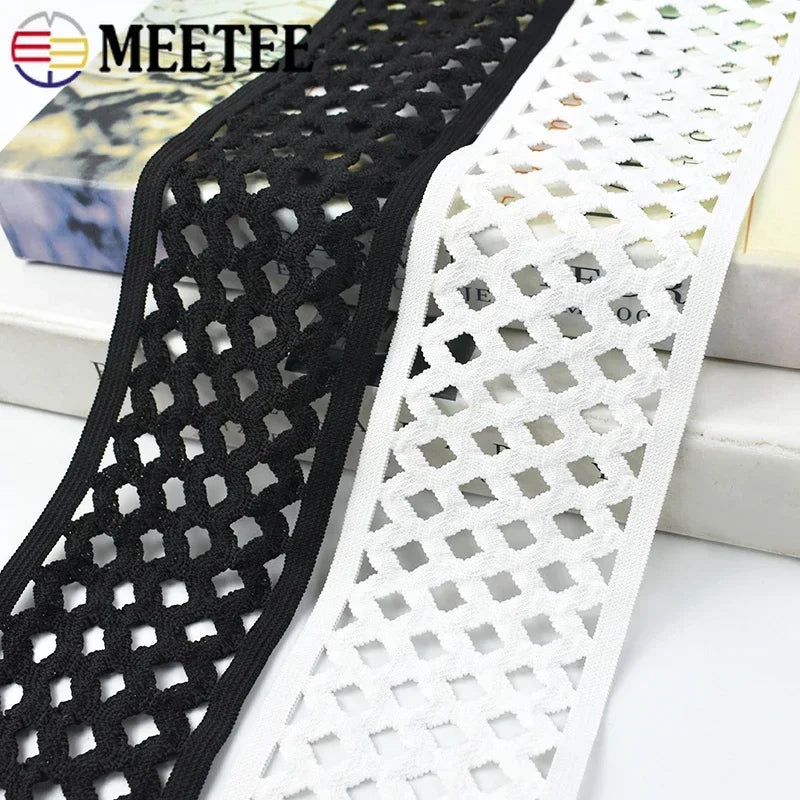 5/200M 75mm Mesh Elastic Band Soft Waistband Nylon Stretch Rubber Bands for Pants Skirt Belt DIY Clothes Sewing Accessories
