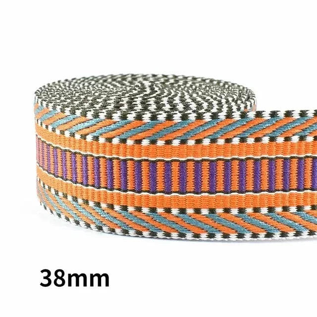 3/100Meters 38/50mm Polyester Jacquard Webbing Tapes Thick Ribbon Bag Strap Belt for DIY Clothes Bias Binding Sewing Accessories