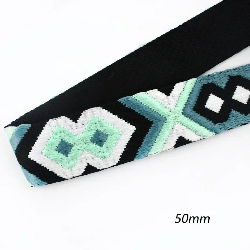 5/150Meters Nylon Webbing Band 38/50mm Jacquard Ribbon Strap 2mm Thick Handbag Garment Decorstive Webbings DIY Sewing Accessories