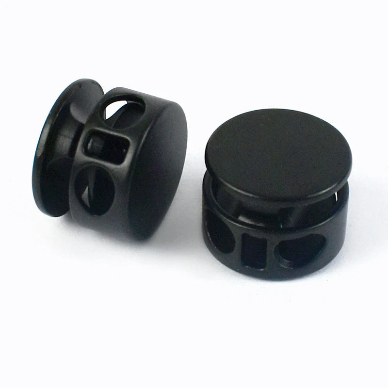 25/600Pcs Metal Cord Lock Double Hole Spring Stopper Cloth Elastic Buckles Bag Cords End Hat Rope Clasps DIY Sewing Accessories