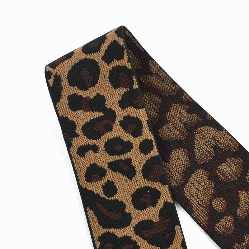 8/150Meters Leopard Print Elastic Bands 40mm Stretch Ribbon Sport Clothing Sewing Rubber Band Yoga Pants Spring Belt Bungee Cord