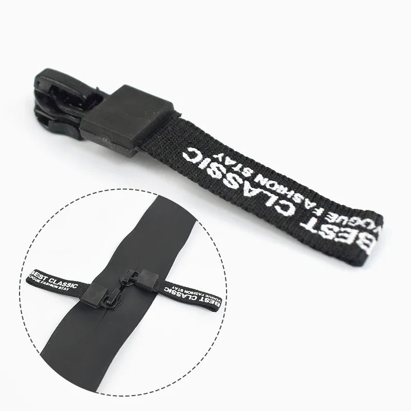 30/500Pcs Nylon Zip Slider Puller Reversed Zipper Head for Invisible Waterproof Zippers Luggage Coat DIY Sewing Accessories