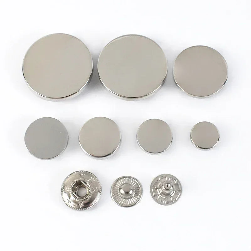 30/500Sets Meeteel 10-25mm Snap Fasteners Metal Snaps Press Studs Buttons for Sewing Clothes Jacket Coat Leather Craft Accessories