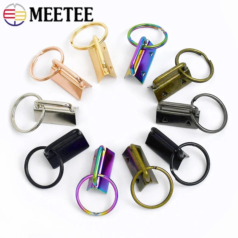 15/500Pcs Meetee 20/26/32mm Metal Keychain Tail Clip for Bag Handbags Belt Webbing End Connector Key Rings Hardware Accessories