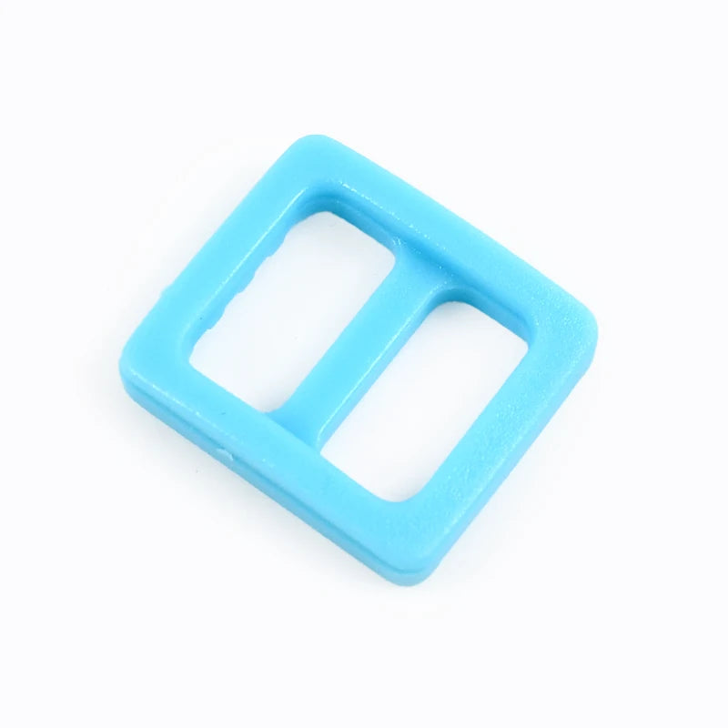 Meetee 100Pcs Colorful 10mm Plastic Slider Tri-Glide Adjustable Buckles Dog Collar Harness Backpack Strap Webbing Bag Parts