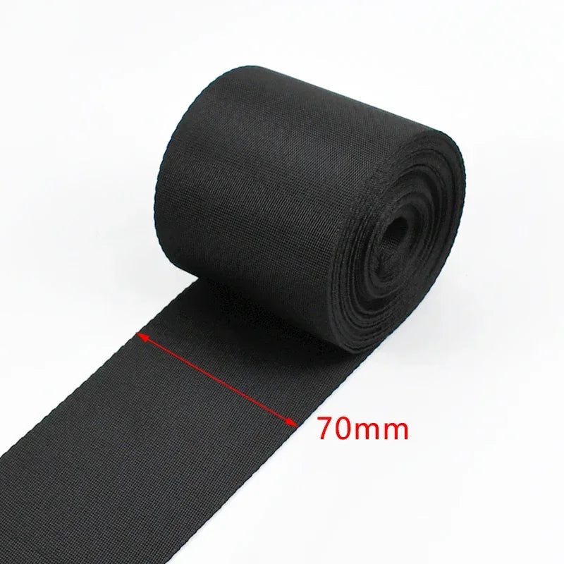 80/1000Meters 10-100mm Black Webbing Nylon Strap 0.8mm Thick Backpack Ribbon Decoration Sewing Bias Tape Belt Fixed Band Accessories
