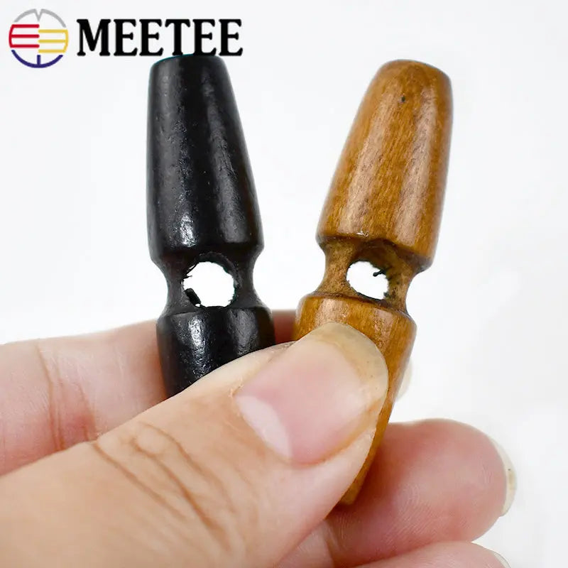 30/1000pcs Natural Wood Single Hole Buckle Overcoat Wooden Buttons for Tent Rope Buckles DIY Garment Sewing Accessories
